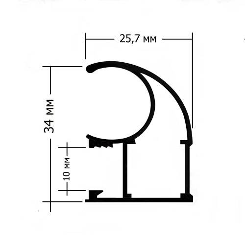 Вертикальный асимметричный профиль "С" РОСЛА, береза 2,7 (KF1-18)