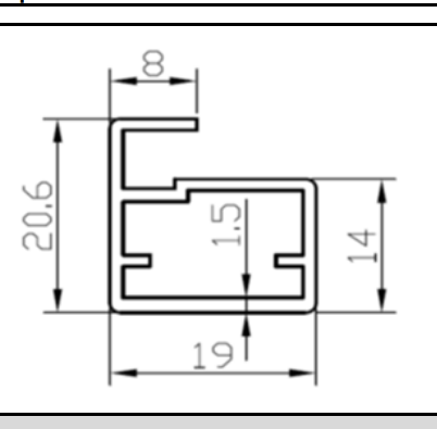 Профиль фасадный SMART 19х20, L=2,9м п/стекло 010.00/ХРОМ (20)