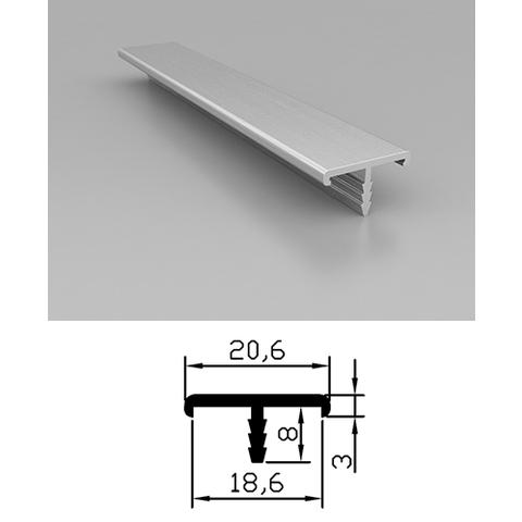 Профиль кромочный SMART 18мм (3 и 3мм) L=2,9м 026.18/НЕРЖ.СВЕТ. (40)