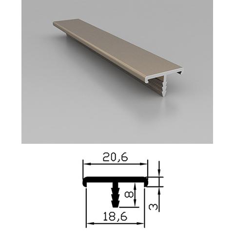 Профиль кромочный SMART 18мм (3 и 3мм) L=2,9м 026.18/НЕРЖ.ТЁМН. (40)