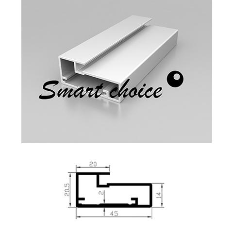 Профиль фасадный SMART 45х20, L=2,9м п/стекло 008.00/СЕРЕБРО (8)