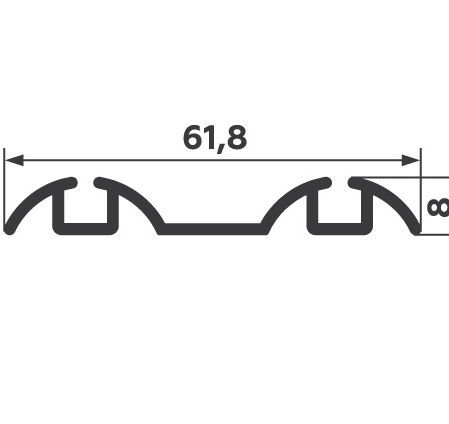 Комплект профиля д/шкафа-купе (1дверь) глянец белый "L"