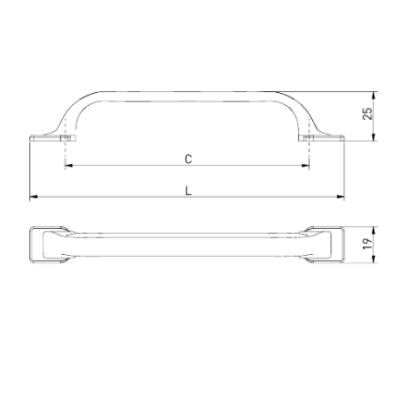 Ручка алюминевая GTV RETRIS 128мм черный матовый UZ-RETRIS-128-20M