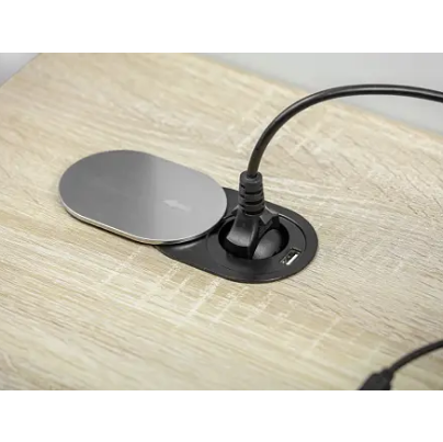 Удлинитель врезной GTV круглый CHARGER MINI (Schuko)60мм,1USB 2,4A,провод1,9м,инокс AE-BPW1S1UCH-51
