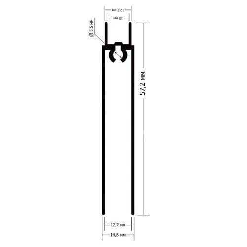 Горизонтальный нижний профиль "РОСЛА", вишня 3м (KF1-05)