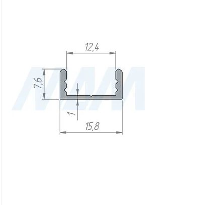 Профиль накладной черный LSP-SM1-ALU-3-BL 16*7,5мм 3м (МДМ)