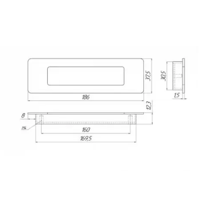 Ручка врезная GTV UZ-E6-160-05 алюминий