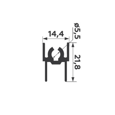Комплект профиля д/шкафа-купе (1дверь) глянец черный "I"